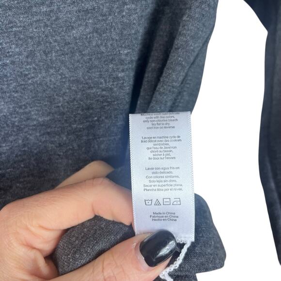 Lunya | Restore Base Long Sleeve Layering Shirt Basic Sleep Top Charcoal Gray XS - Picture 3 of 6